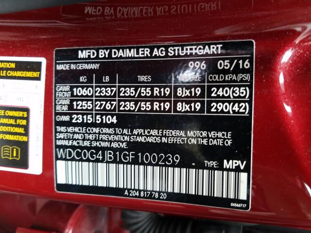2016 MERCEDES-BENZ GLC 300 WDC0G4JB1GF100239