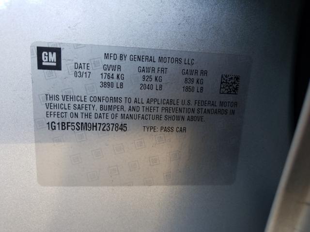 2017 CHEVROLET CRUZE PREM 1G1BF5SM9H7237845