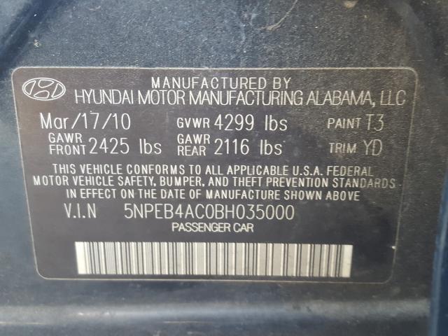 2011 HYUNDAI SONATA GLS - 5NPEB4AC0BH035000