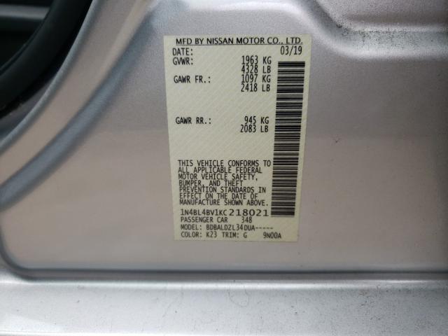 2019 NISSAN ALTIMA S 1N4BL4BV1KC218021