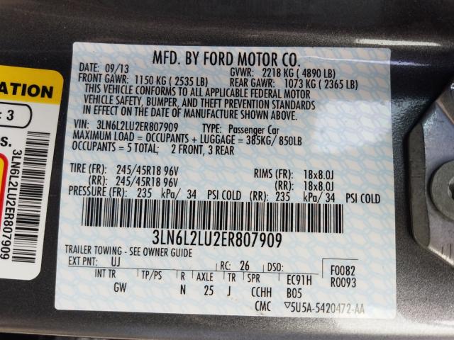 2014 LINCOLN MKZ HYBRID 3LN6L2LU2ER807909