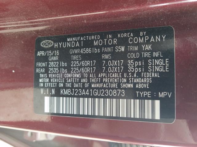 2016 HYUNDAI TUCSON SE KM8J23A41GU230873