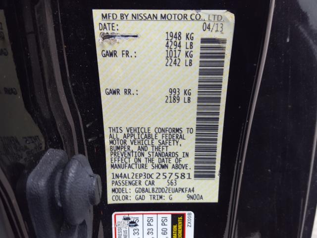 2013 NISSAN ALTIMA S 1N4AL2EP3DC257581