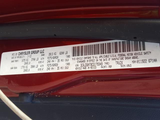 2012 DODGE RAM 1500 S 3C6JD6AT8CG179349
