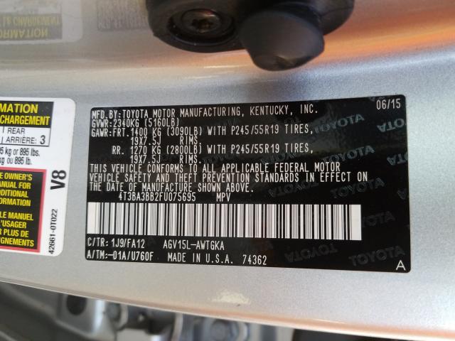 2015 TOYOTA VENZA LE 4T3BA3BB2FU075695