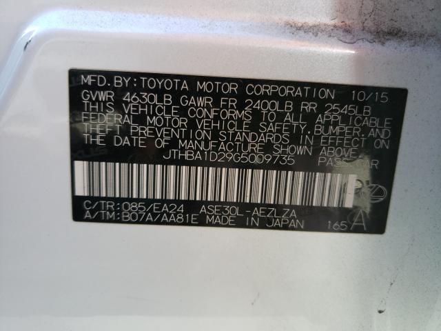 2016 LEXUS IS 200T JTHBA1D29G5009735