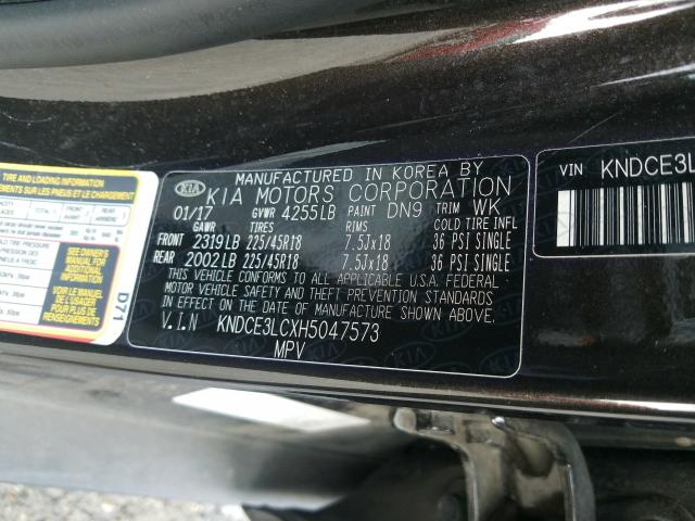 2017 KIA NIRO EX TO KNDCE3LCXH5047573