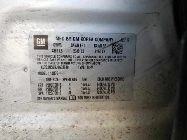 2018 CHEVROLET TRAX LS KL7CJNSB9JB603649