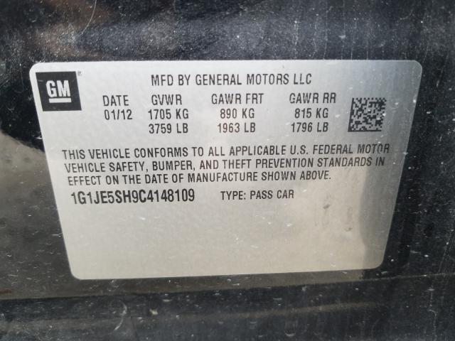 2012 CHEVROLET SONIC LTZ 1G1JE5SH9C4148109