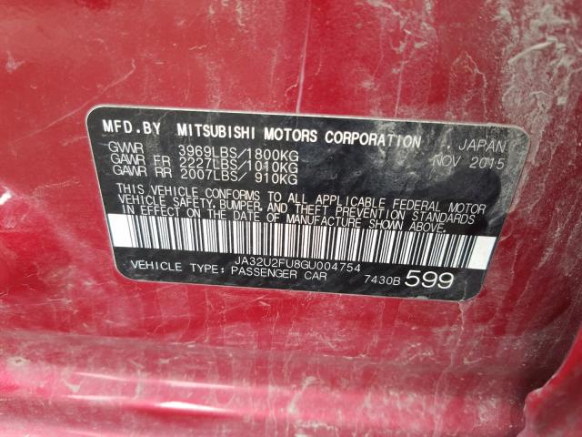 2016 MITSUBISHI LANCER ES JA32U2FU8GU004754