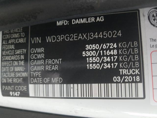 2018 MERCEDES-BENZ METRIS WD3PG2EAXJ3445024