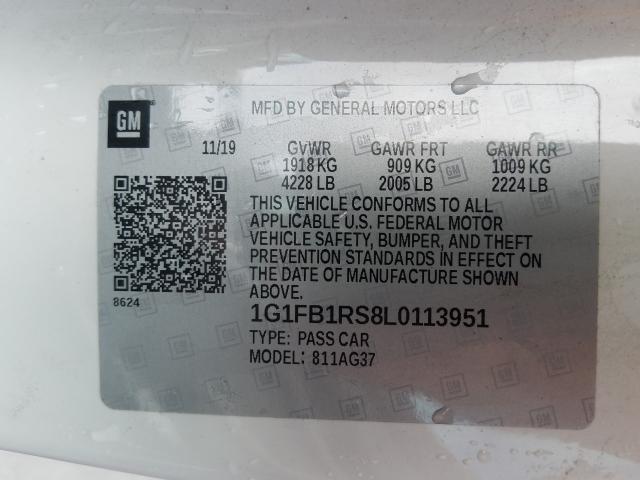 2020 CHEVROLET CAMARO LS 1G1FB1RS8L0113951