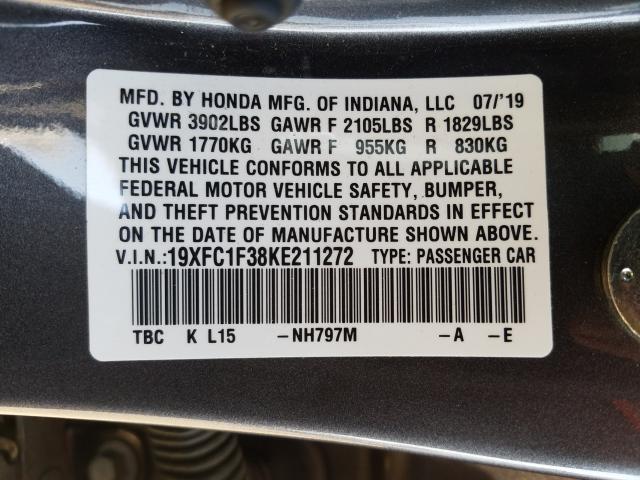 2019 HONDA CIVIC EX - 19XFC1F38KE211272