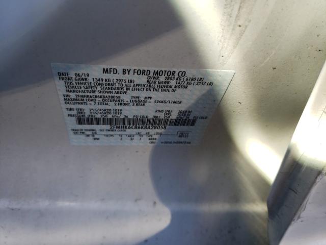 2019 FORD FLEX SEL 2FMHK6C86KBA28058
