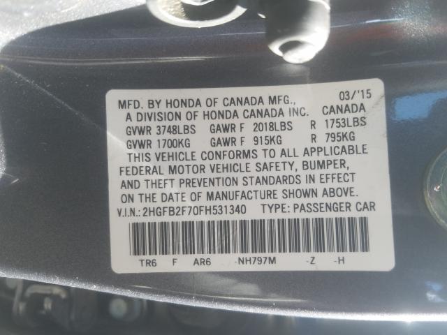 2015 HONDA CIVIC SE 2HGFB2F70FH531340