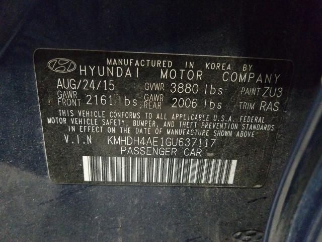 2016 HYUNDAI ELANTRA SE KMHDH4AE1GU637117