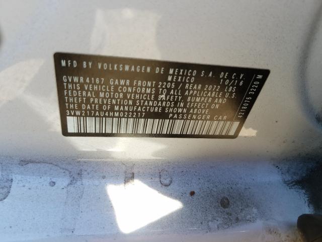 2017 VOLKSWAGEN GOLF S 3VW217AU4HM022217