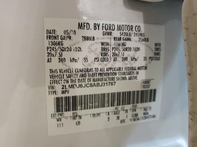 2010 LINCOLN MKX 2LMDJ6JC8ABJ31767