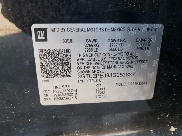 2018 GMC SIERRA K15 3GTU2PEJ9JG353887