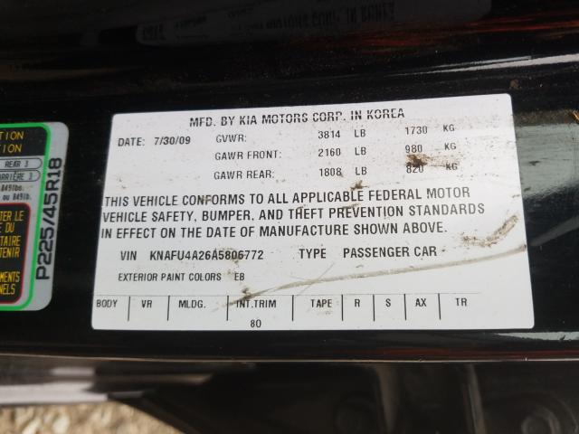 2010 KIA FORTE EX KNAFU4A26A5806772
