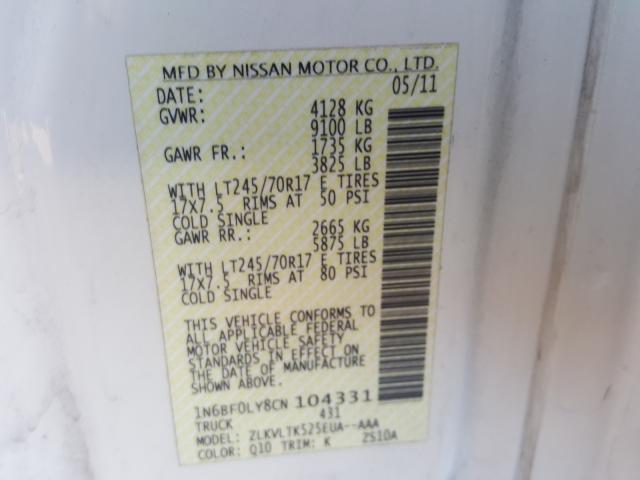 2012 NISSAN NV 2500 1N6BF0LY8CN104331