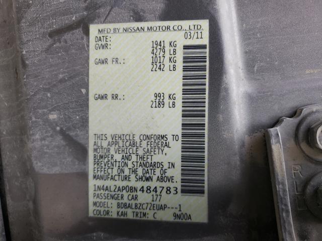 2011 NISSAN ALTIMA BAS 1N4AL2AP0BN484783