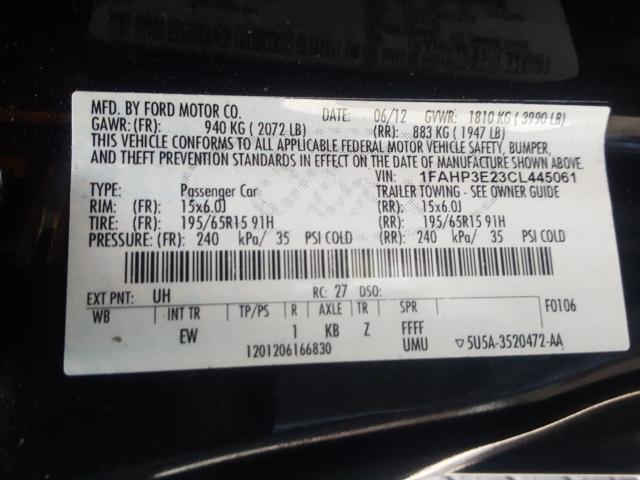 2012 FORD FOCUS S 1FAHP3E23CL445061