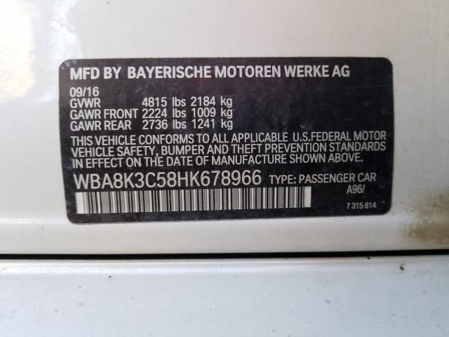 2017 BMW 330 XI WBA8K3C58HK678966