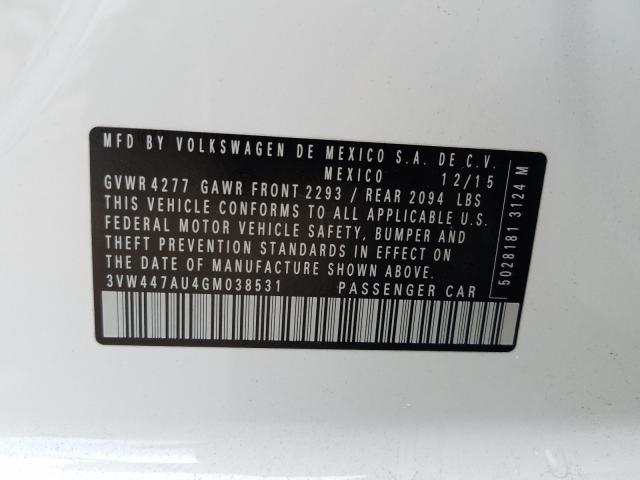 2016 VOLKSWAGEN GTI S/SE 3VW447AU4GM038531