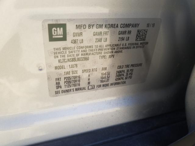 2020 CHEVROLET TRAX LS KL7CJNSB5LB032860
