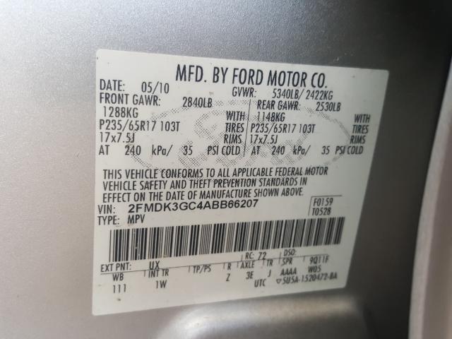 2010 FORD EDGE SE 2FMDK3GC4ABB66207