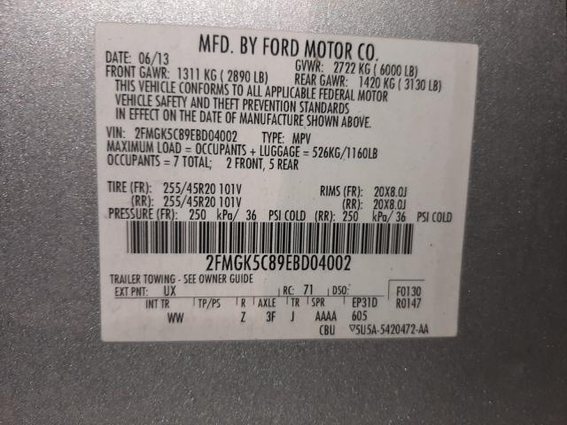 2014 FORD FLEX SEL 2FMGK5C89EBD04002