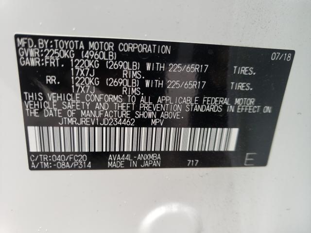 2018 TOYOTA RAV4 HV LE JTMRJREV1JD234462