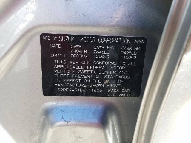 2011 SUZUKI KIZASHI SE JS2RE9A31B6111605