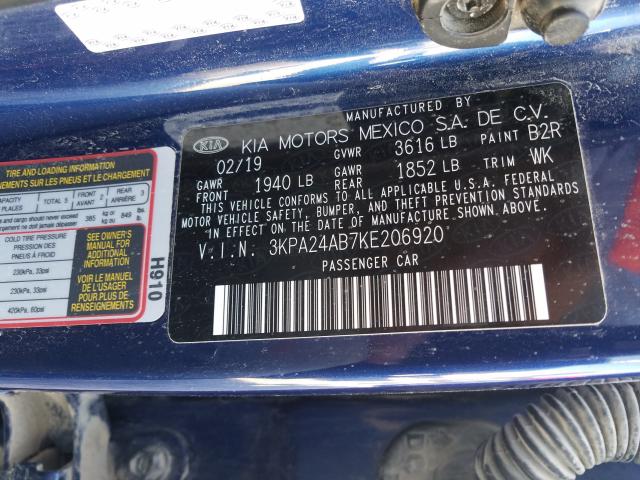 2019 KIA RIO S 3KPA24AB7KE206920