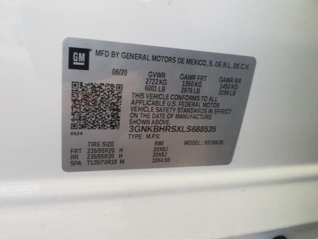 2020 CHEVROLET BLAZER 2LT 3GNKBHRSXLS688535