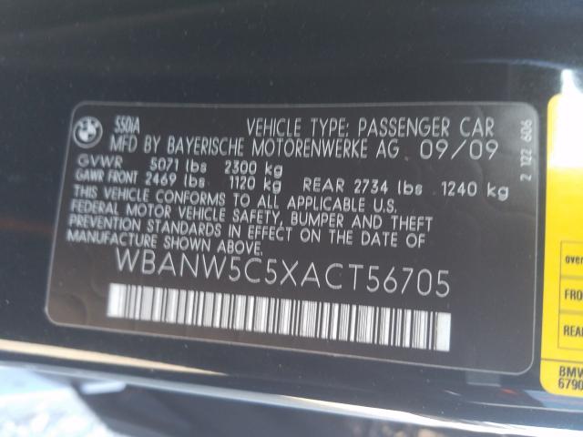 2010 BMW 550 I WBANW5C5XACT56705