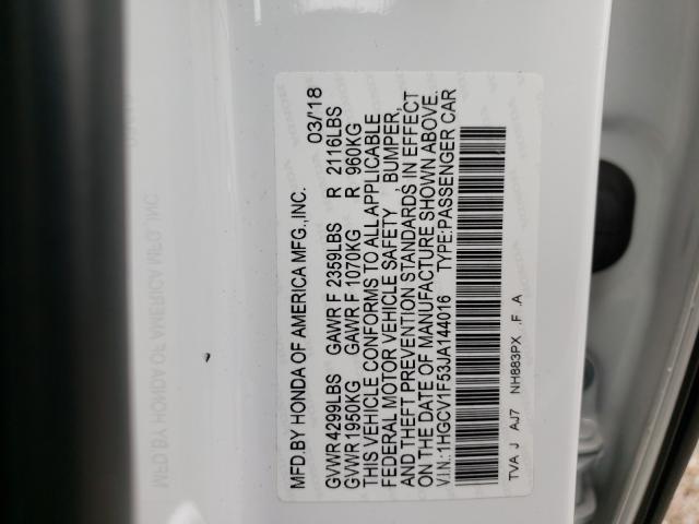 2018 HONDA ACCORD EXL 1HGCV1F53JA144016
