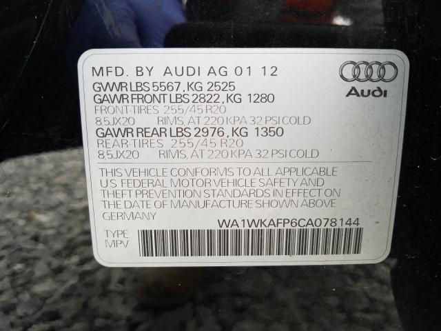 2012 AUDI Q5 PRESTIG WA1WKAFP6CA078144