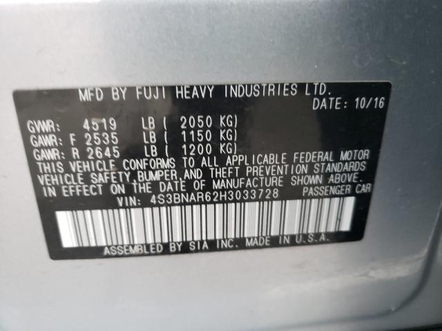 2017 SUBARU LEGACY SPO 4S3BNAR62H3033728