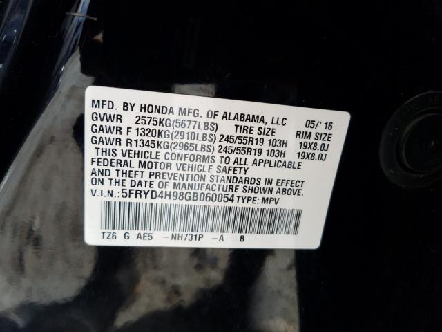 2016 ACURA MDX ADVANC 5FRYD4H98GB060054