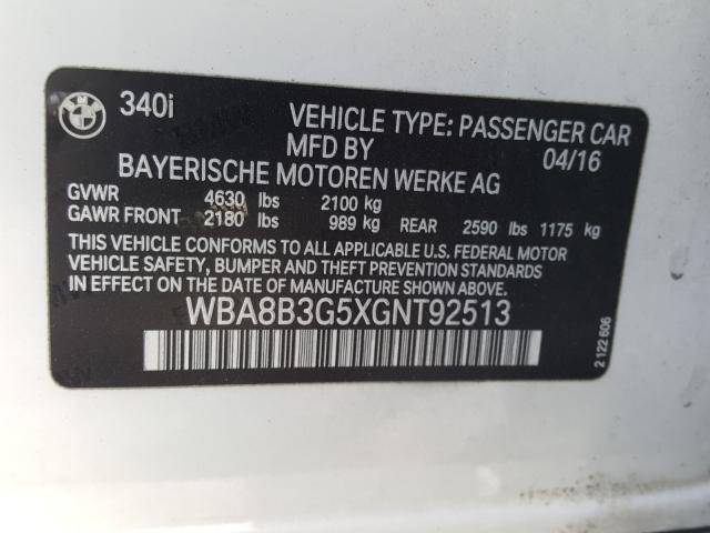 2016 BMW 340 I WBA8B3G5XGNT92513