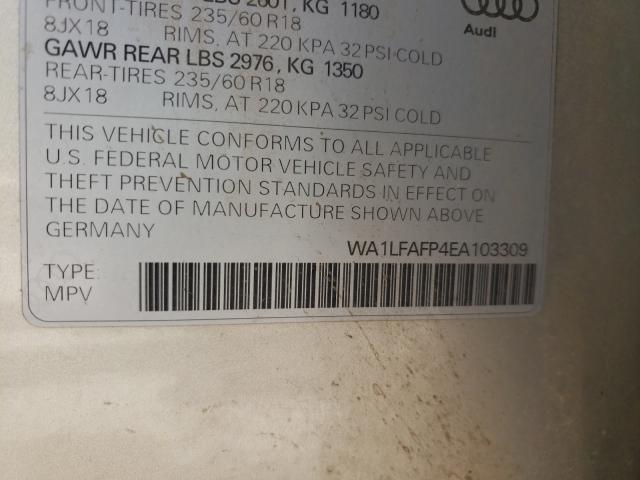 2014 AUDI Q5 PREMIUM WA1LFAFP4EA103309