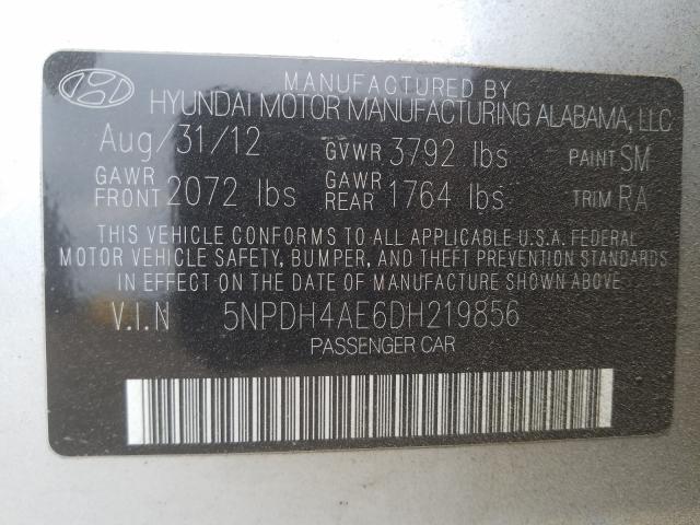 2013 HYUNDAI ELANTRA GL 5NPDH4AE6DH219856