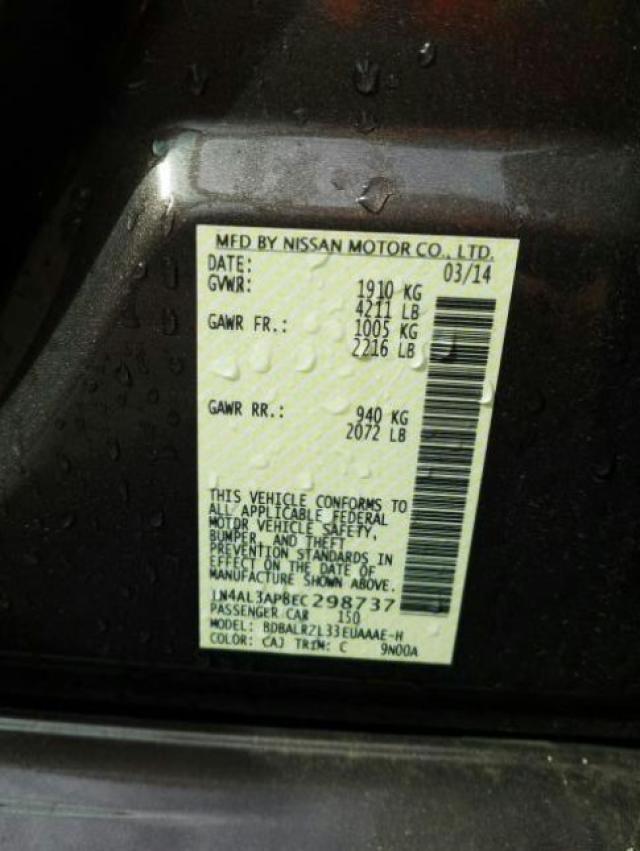 2014 NISSAN ALTIMA 1N4AL3AP8EC298737