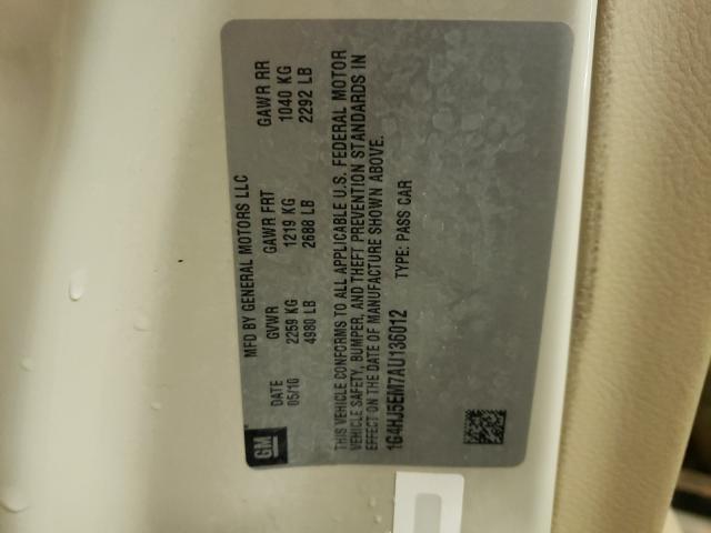 2010 BUICK LUCERNE CX 1G4HJ5EM7AU136012