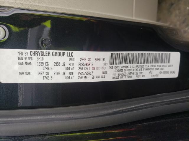 2010 VOLKSWAGEN ROUTAN SE 2V4RW3D12AR246135