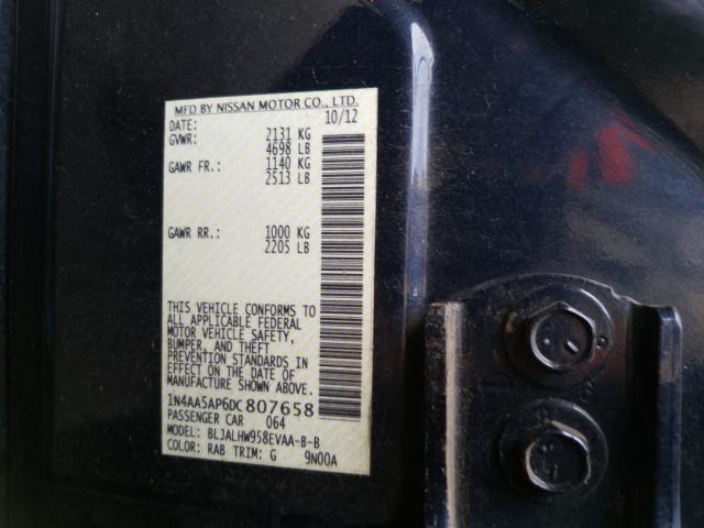 2013 NISSAN MAXIMA S - 1N4AA5AP6DC807658