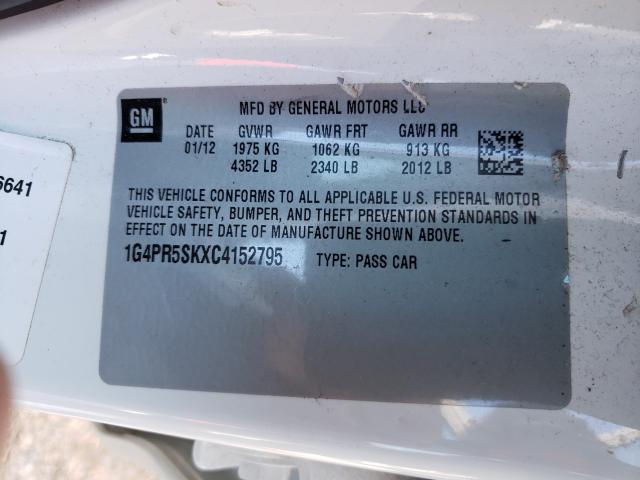 2012 BUICK VERANO CON 1G4PR5SKXC4152795