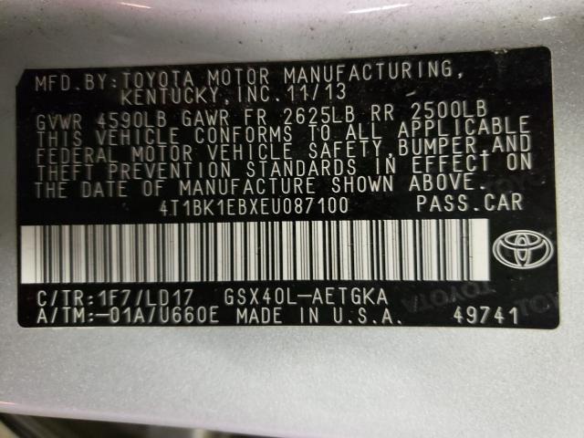 2014 TOYOTA AVALON BAS 4T1BK1EBXEU087100